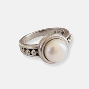 Sterling Silver Freshwater Pearl Ring Size 8 925